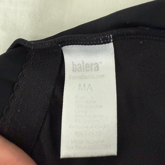 Balera Women’s Black Dance Leotard - Picture 3 of 4